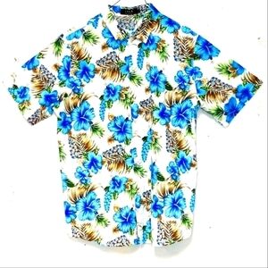 SSLR Hawaiian shirt floral notif colorful  Size: L